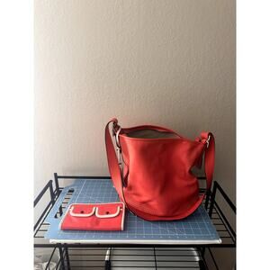 Coach Legacy Perforated Leather Hobo Bag & Matching Wallet Set - Red/Vermillion